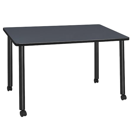 Regency Kee Mobile Tables, 42 W, 24 L, 29 H, Wood, Metal Top, Grey MTC4224GYBK